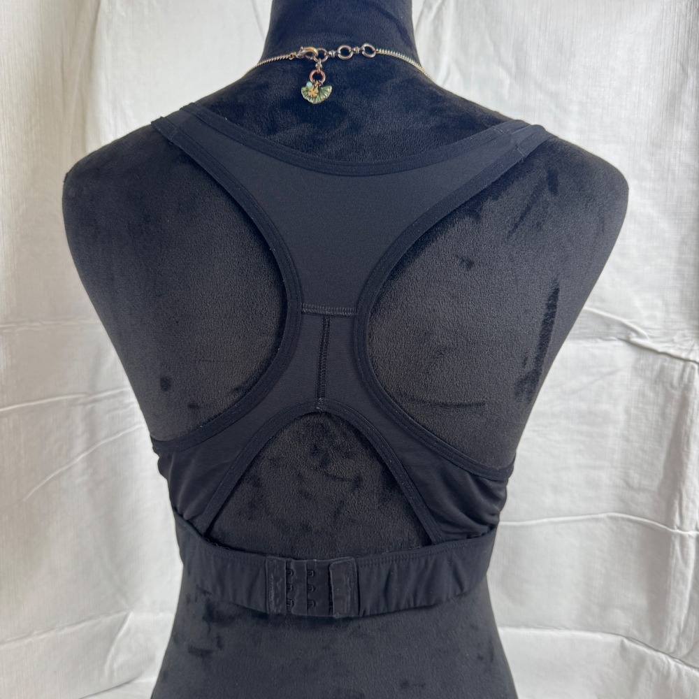 PINK Victoria's Secret Women's Sports Bra Heathered Gray Hook Eye Racerback - Picture 2 of 5